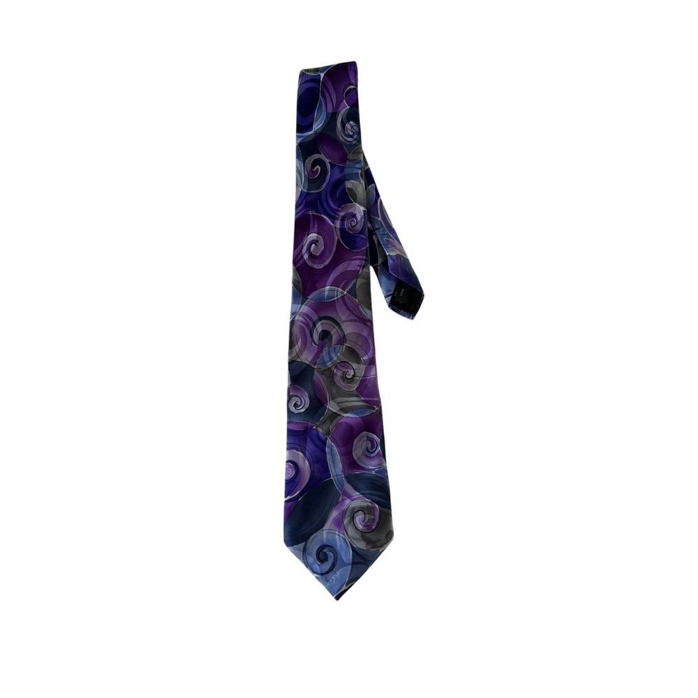 J. Garcia Mens Silk Tie Emerging Elephant Purple Blue Swirl Psychedelic Art 178